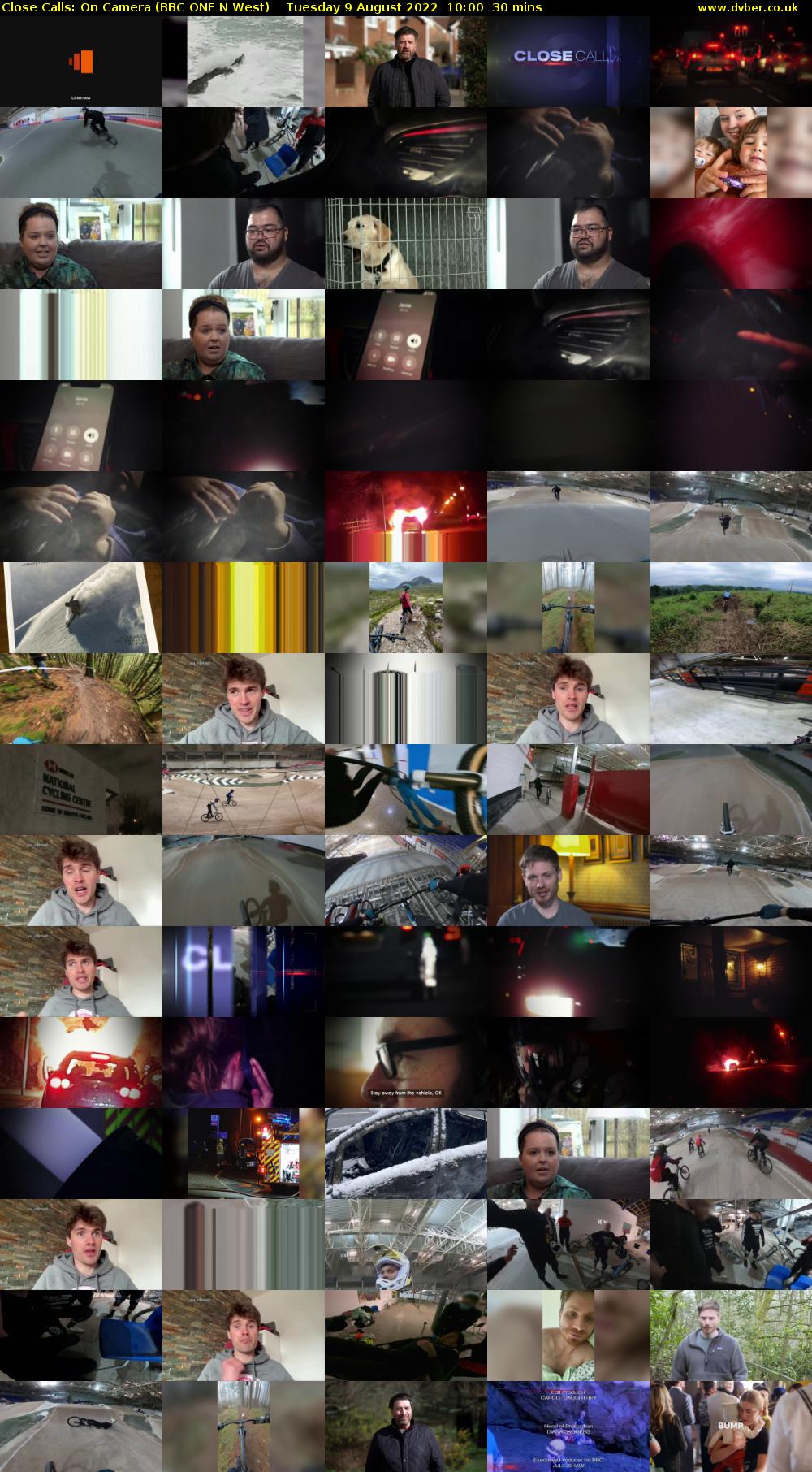 Close Calls: On Camera (BBC ONE N West) Tuesday 9 August 2022 10:00 - 10:30