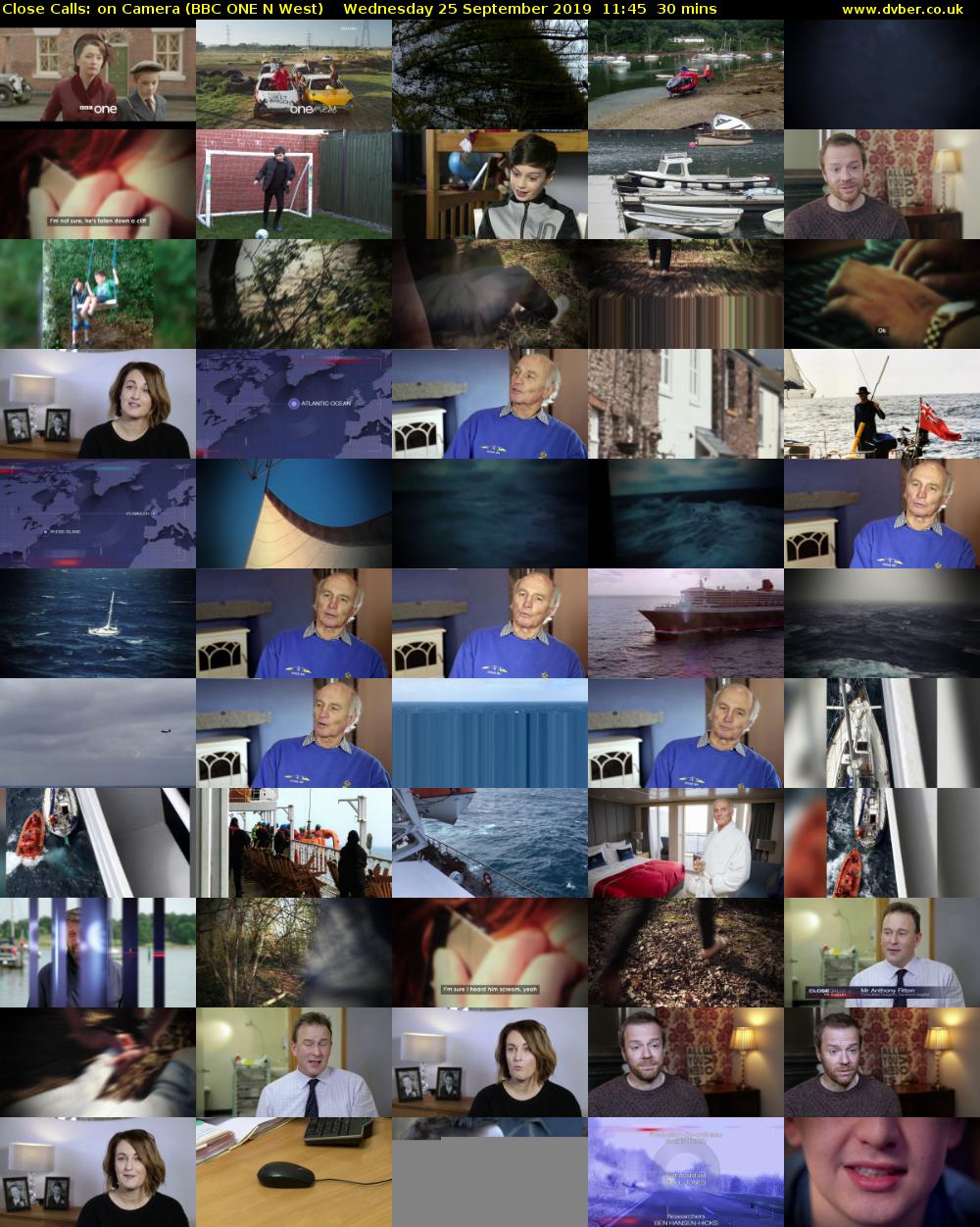 Close Calls: on Camera (BBC ONE N West) Wednesday 25 September 2019 11:45 - 12:15