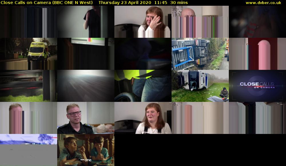 Close Calls on Camera (BBC ONE N West) Thursday 23 April 2020 11:45 - 12:15