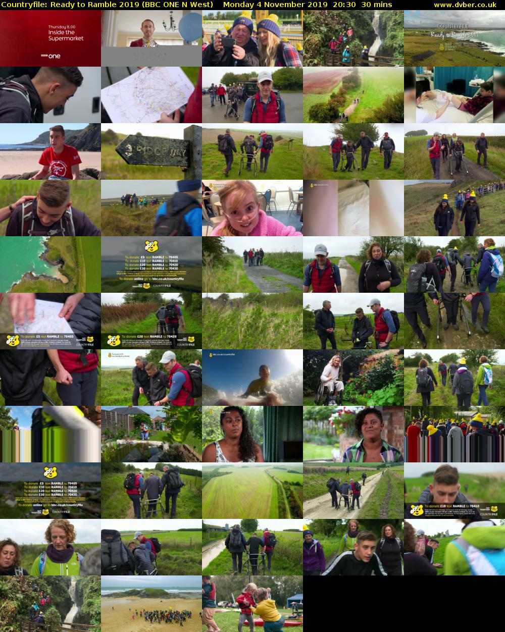 Countryfile: Ready to Ramble 2019 (BBC ONE N West) Monday 4 November 2019 20:30 - 21:00