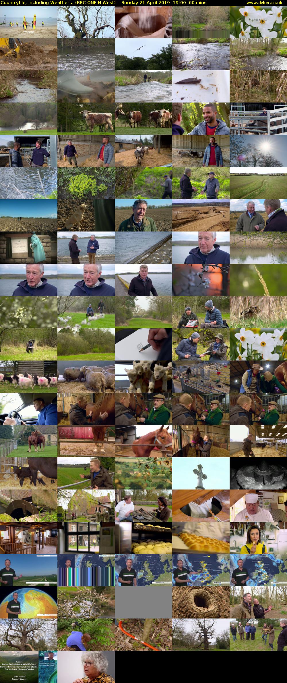 Countryfile, including Weather... (BBC ONE N West) Sunday 21 April 2019 19:00 - 20:00