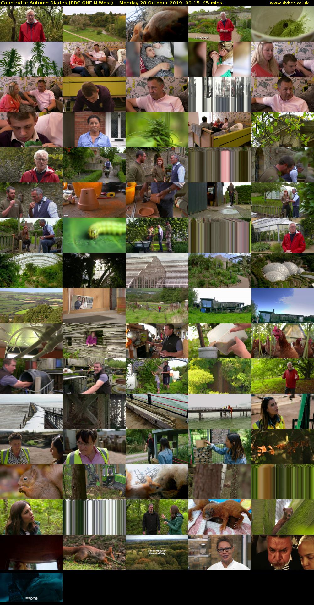 Countryfile Autumn Diaries (BBC ONE N West) Monday 28 October 2019 09:15 - 10:00