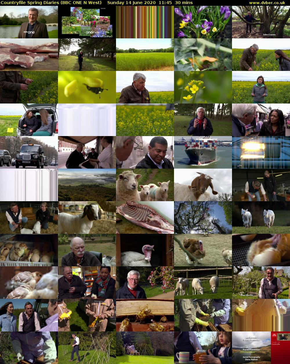 Countryfile Spring Diaries (BBC ONE N West) Sunday 14 June 2020 11:45 - 12:15