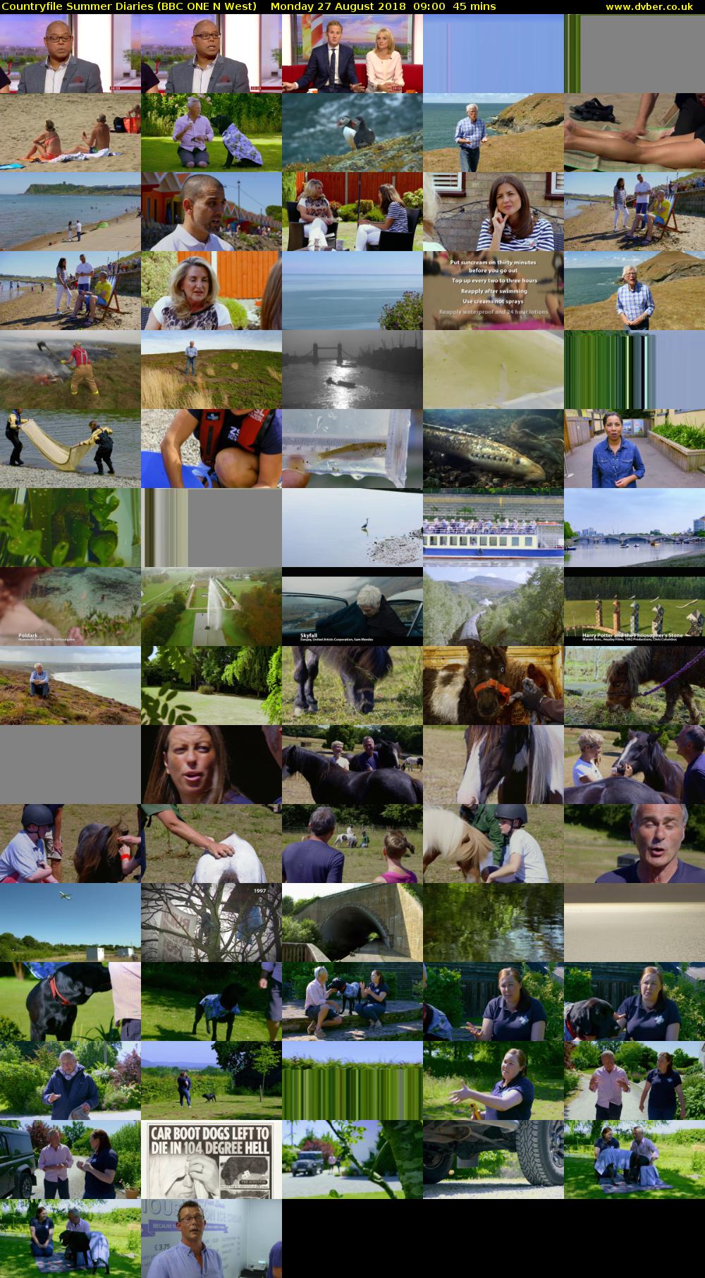 Countryfile Summer Diaries (BBC ONE N West) Monday 27 August 2018 09:00 - 09:45