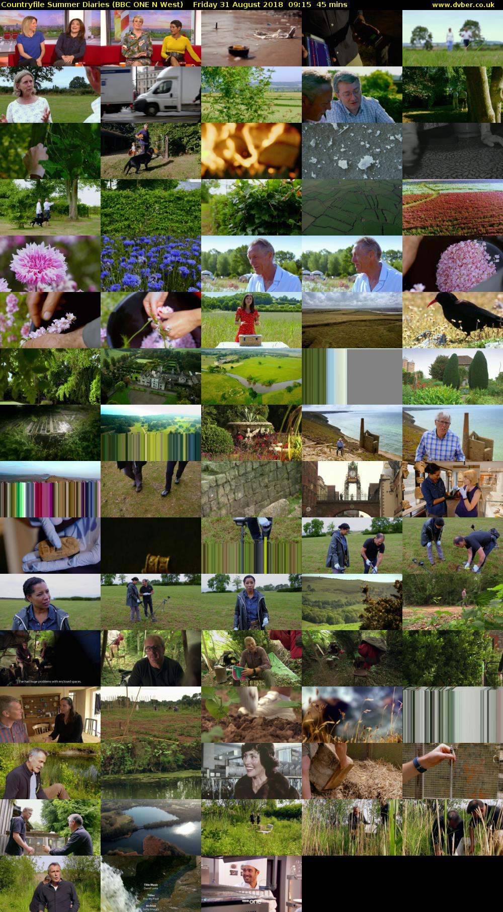 Countryfile Summer Diaries (BBC ONE N West) Friday 31 August 2018 09:15 - 10:00