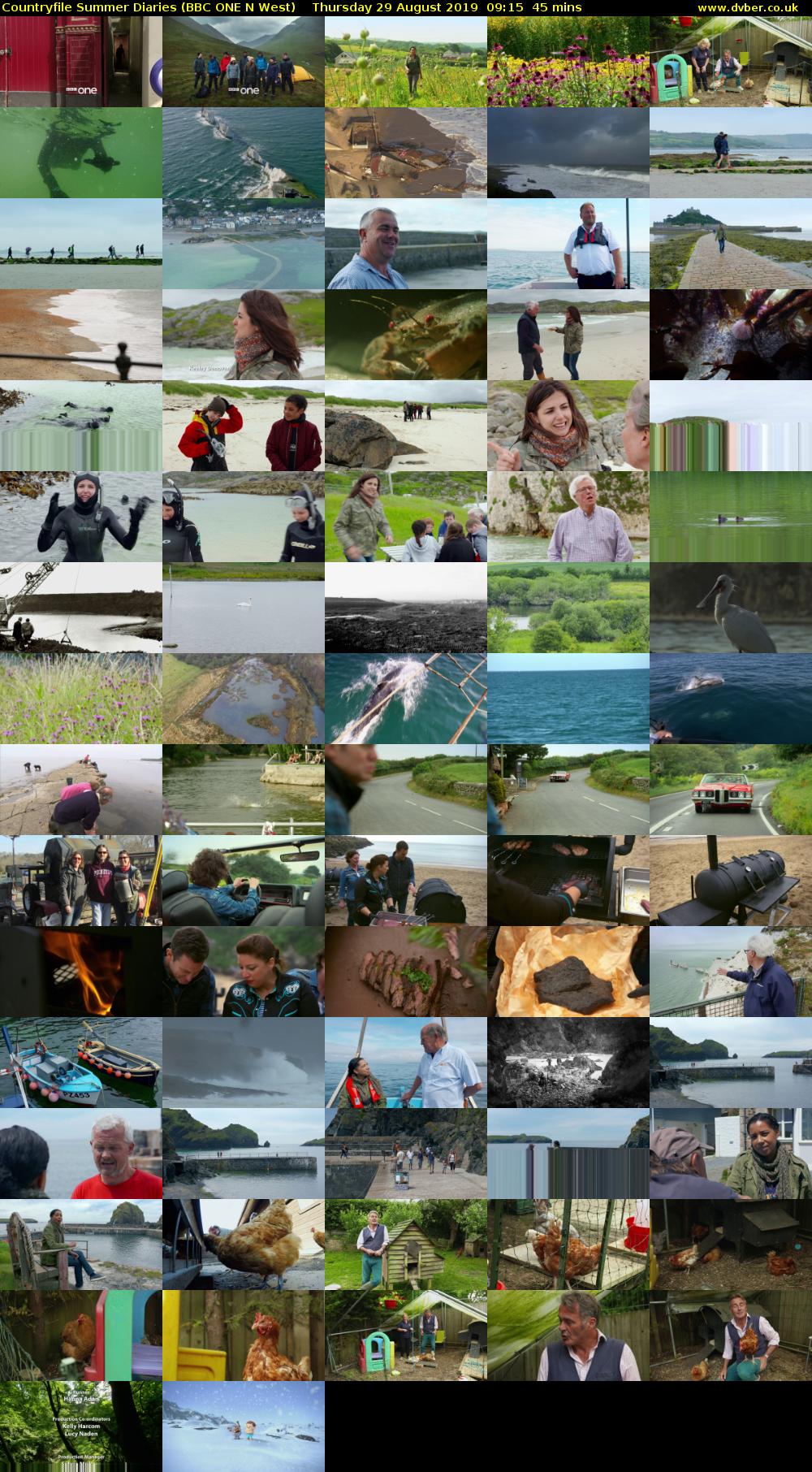 Countryfile Summer Diaries (BBC ONE N West) Thursday 29 August 2019 09:15 - 10:00
