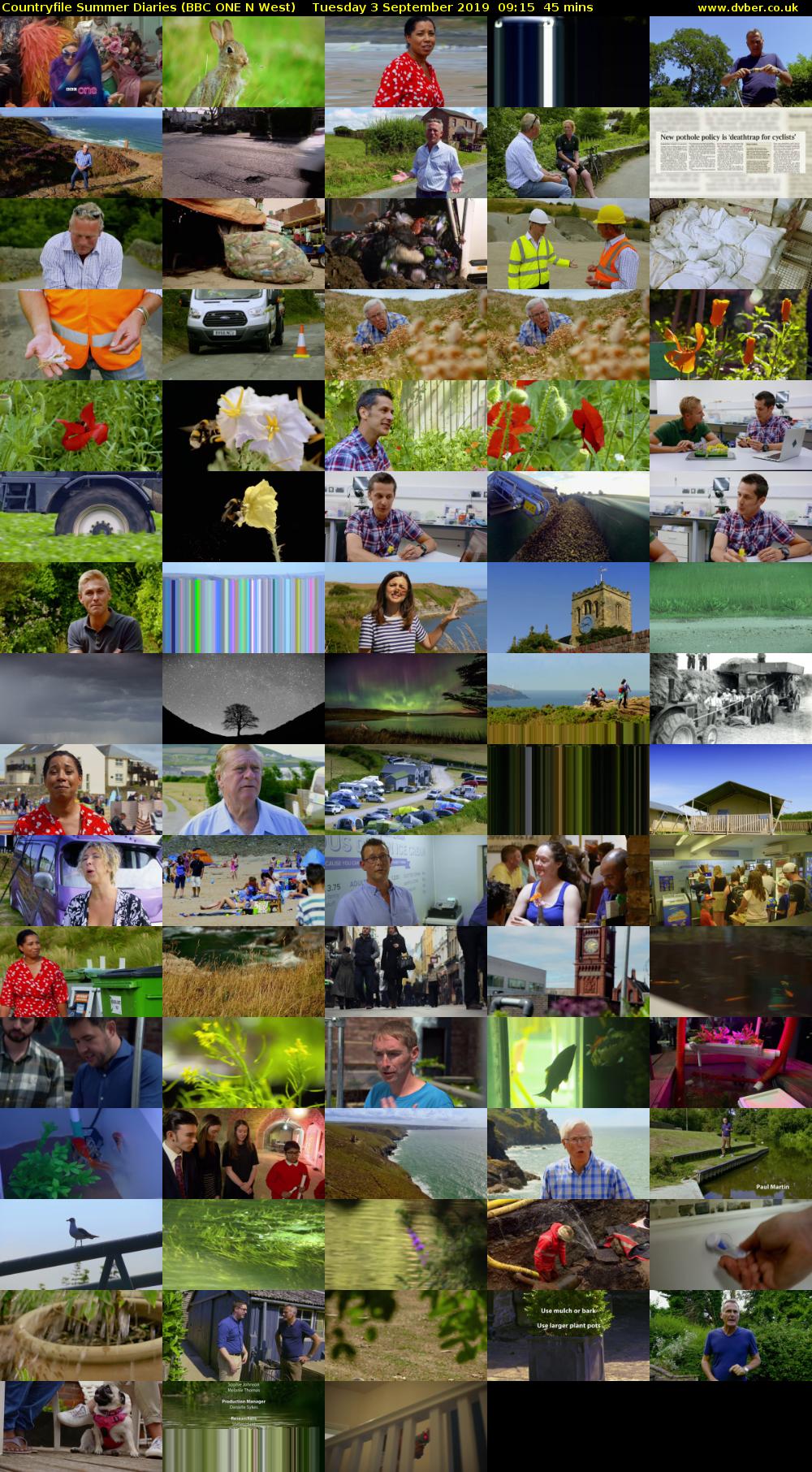 Countryfile Summer Diaries (BBC ONE N West) Tuesday 3 September 2019 09:15 - 10:00