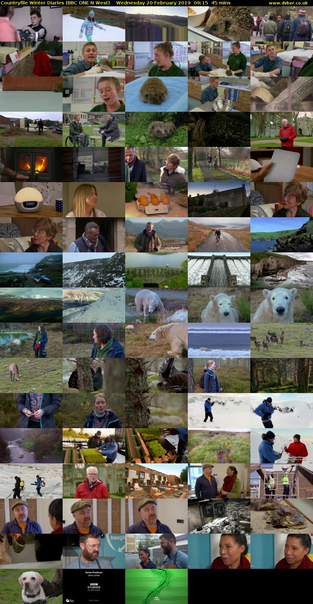 Countryfile Winter Diaries (BBC ONE N West) Wednesday 20 February 2019 09:15 - 10:00