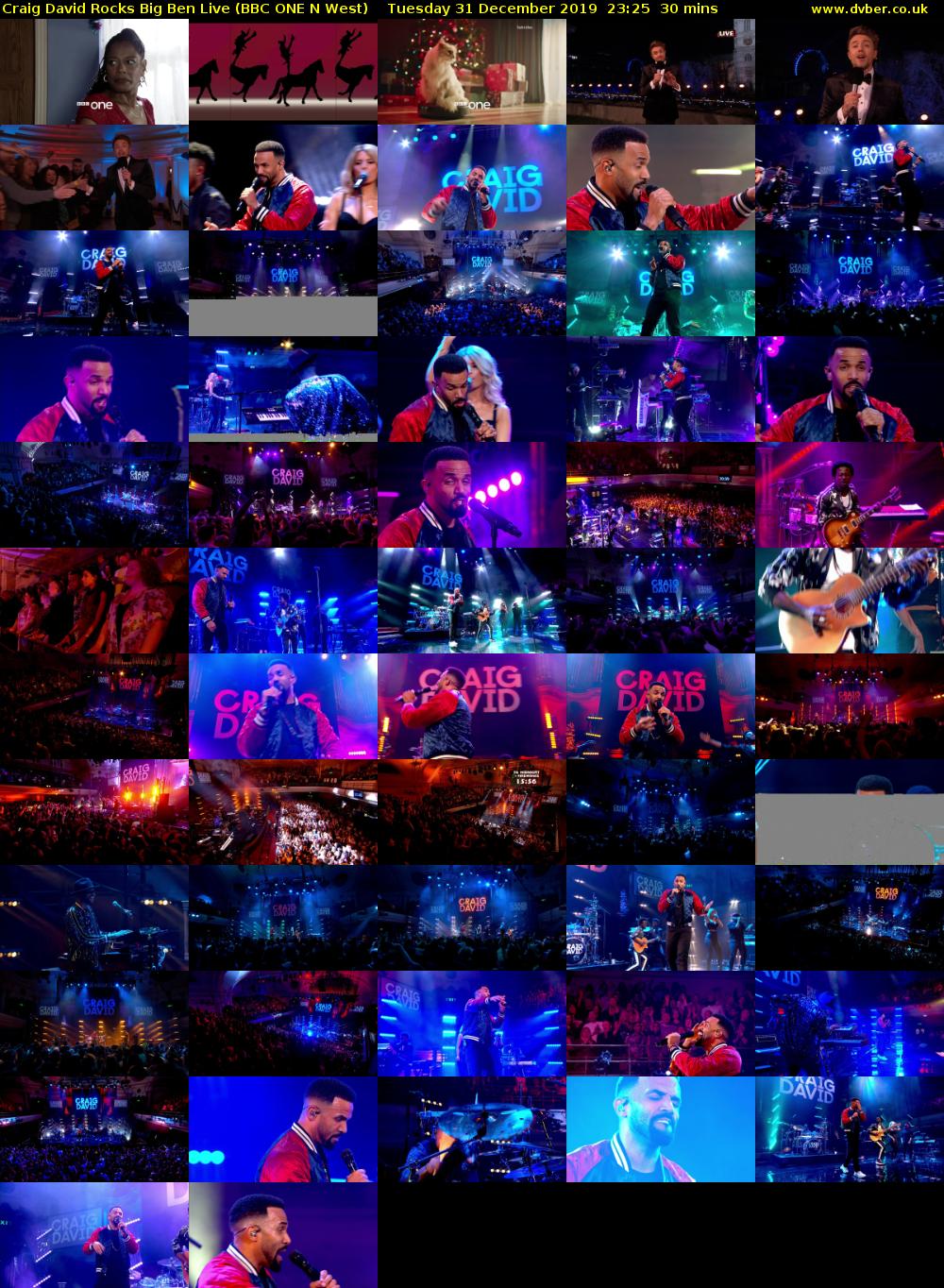 Craig David Rocks Big Ben Live (BBC ONE N West) Tuesday 31 December 2019 23:25 - 23:55