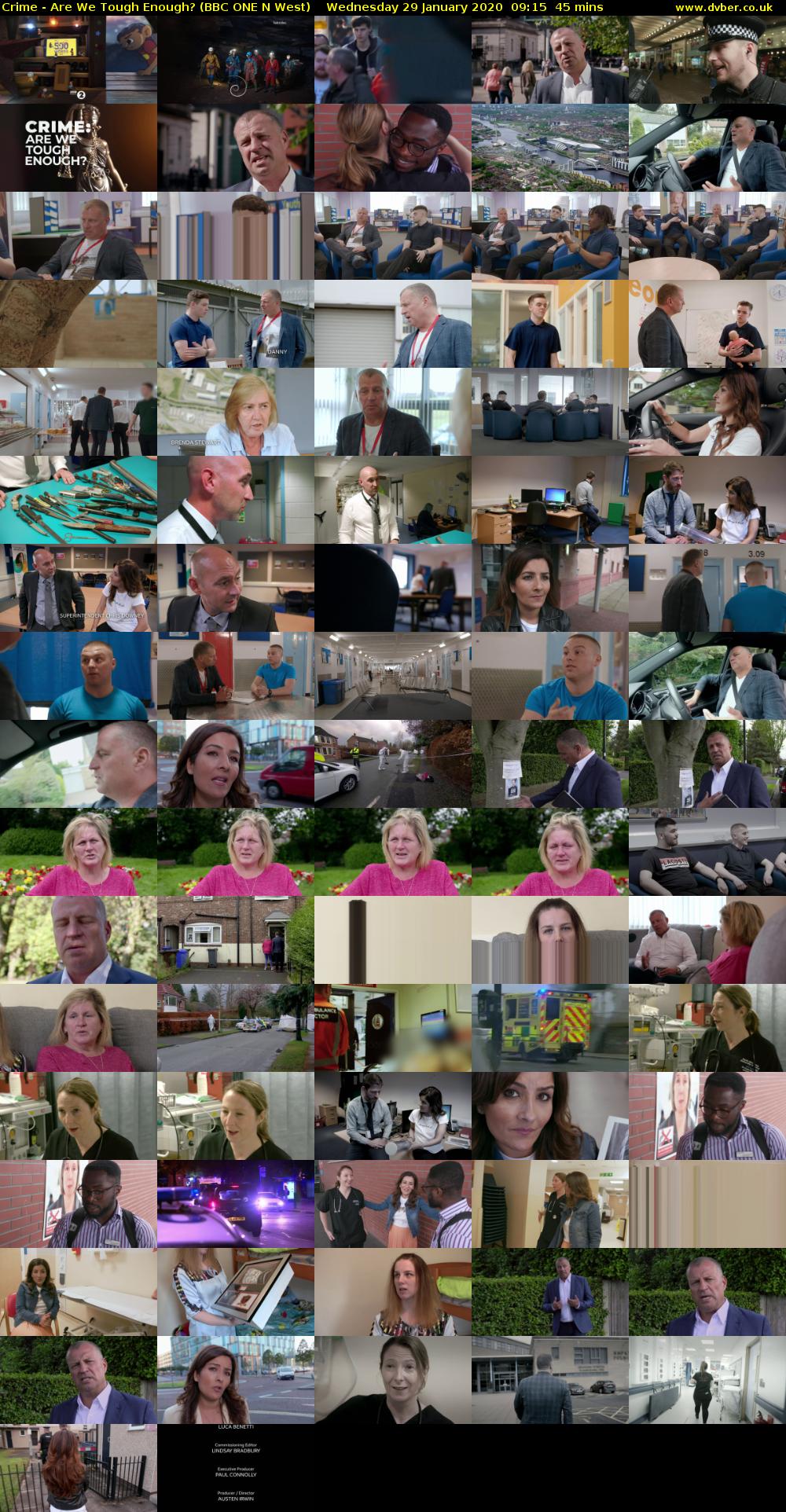 Crime - Are We Tough Enough? (BBC ONE N West) Wednesday 29 January 2020 09:15 - 10:00