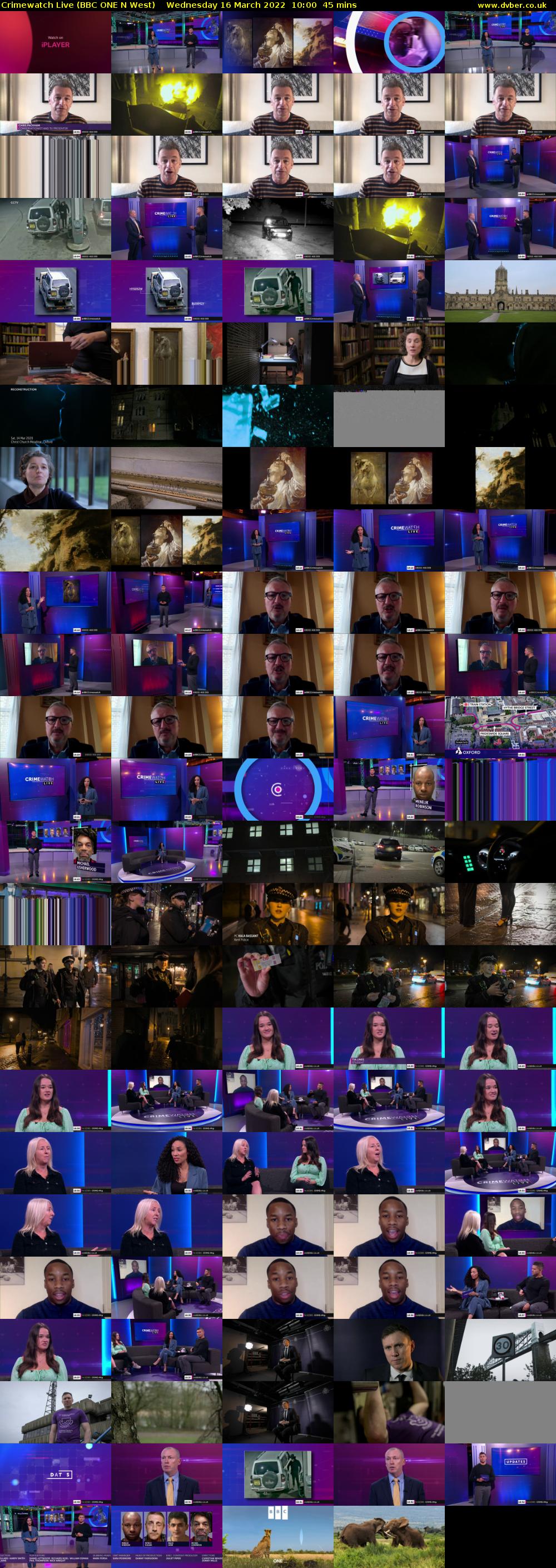 Crimewatch Live (BBC ONE N West) Wednesday 16 March 2022 10:00 - 10:45