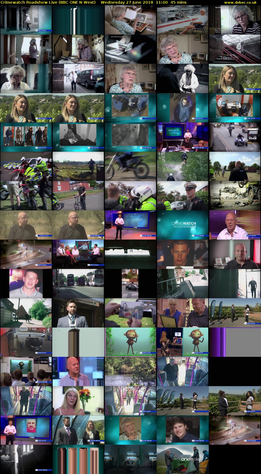 Crimewatch Roadshow Live (BBC ONE N West) Wednesday 27 June 2018 11:00 - 11:45