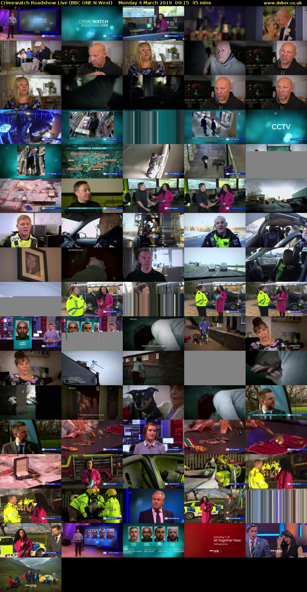 Crimewatch Roadshow Live (BBC ONE N West) Monday 4 March 2019 09:15 - 10:00