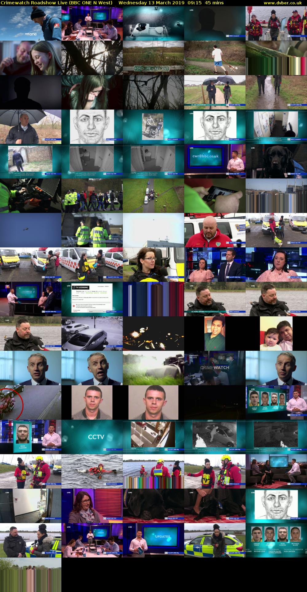 Crimewatch Roadshow Live (BBC ONE N West) Wednesday 13 March 2019 09:15 - 10:00