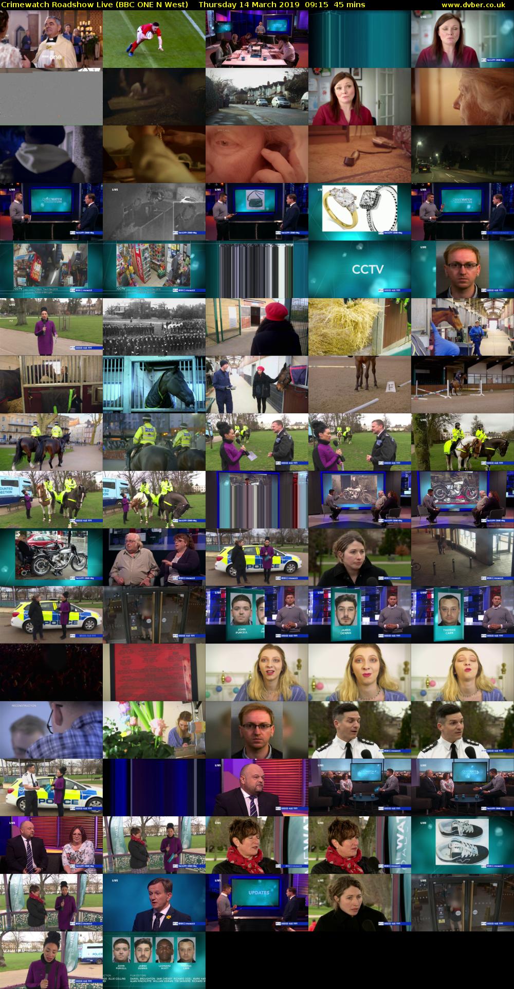 Crimewatch Roadshow Live (BBC ONE N West) Thursday 14 March 2019 09:15 - 10:00