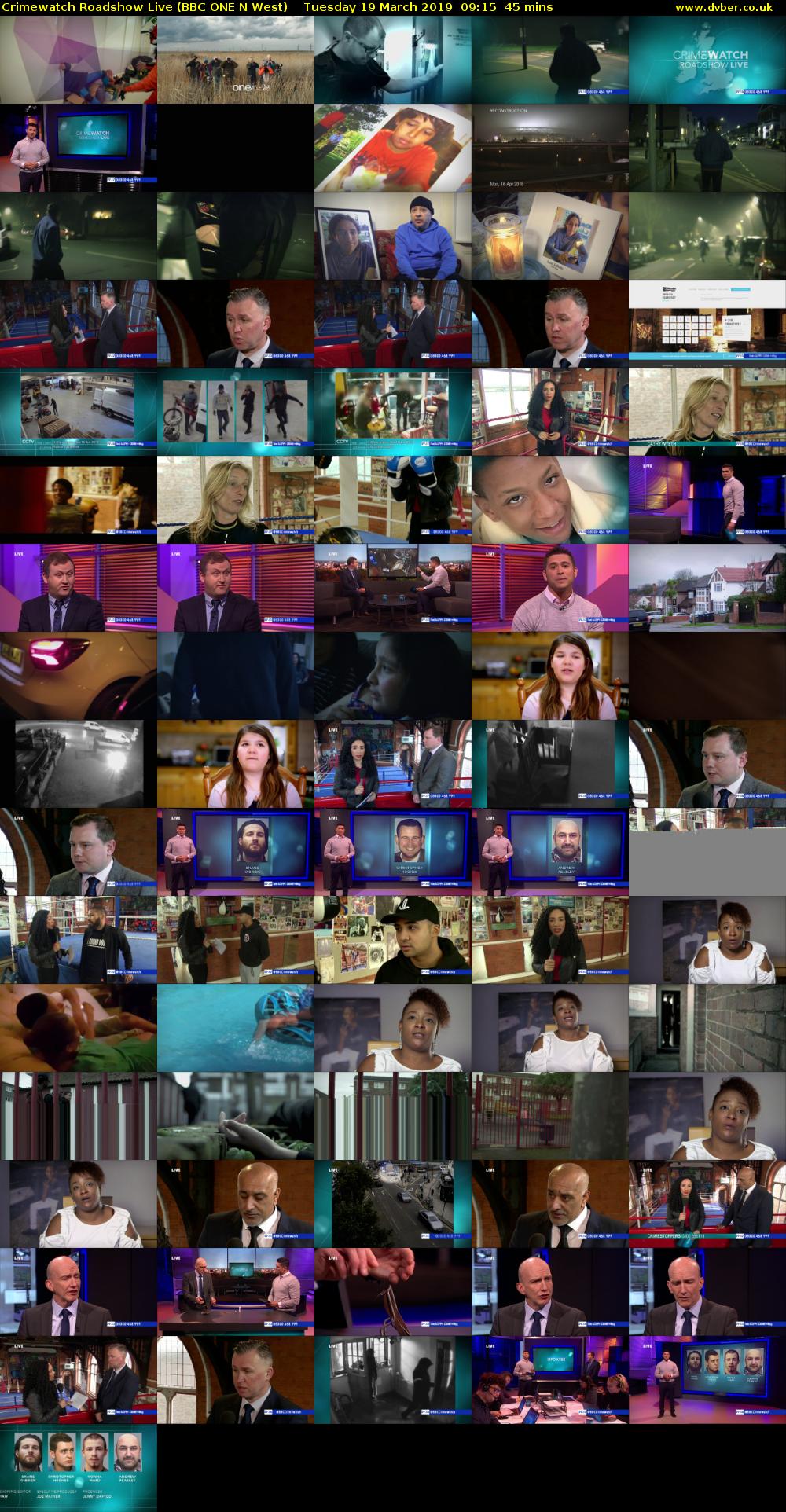 Crimewatch Roadshow Live (BBC ONE N West) Tuesday 19 March 2019 09:15 - 10:00