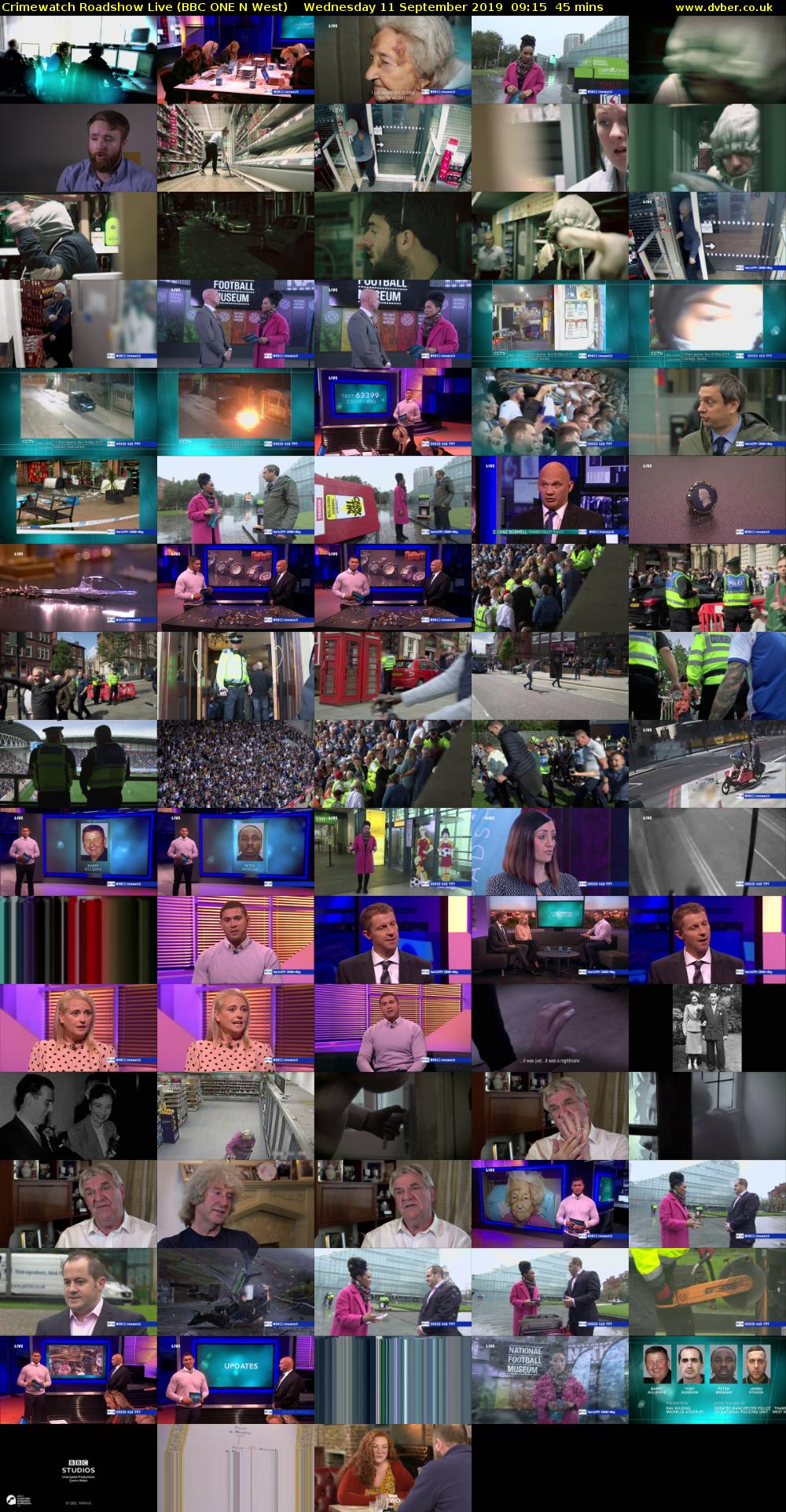 Crimewatch Roadshow Live (BBC ONE N West) Wednesday 11 September 2019 09:15 - 10:00