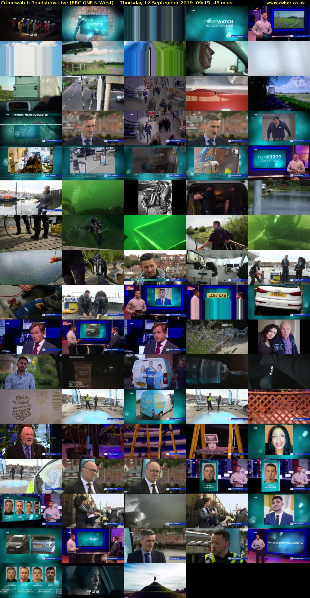 Crimewatch Roadshow Live (BBC ONE N West) Thursday 12 September 2019 09:15 - 10:00