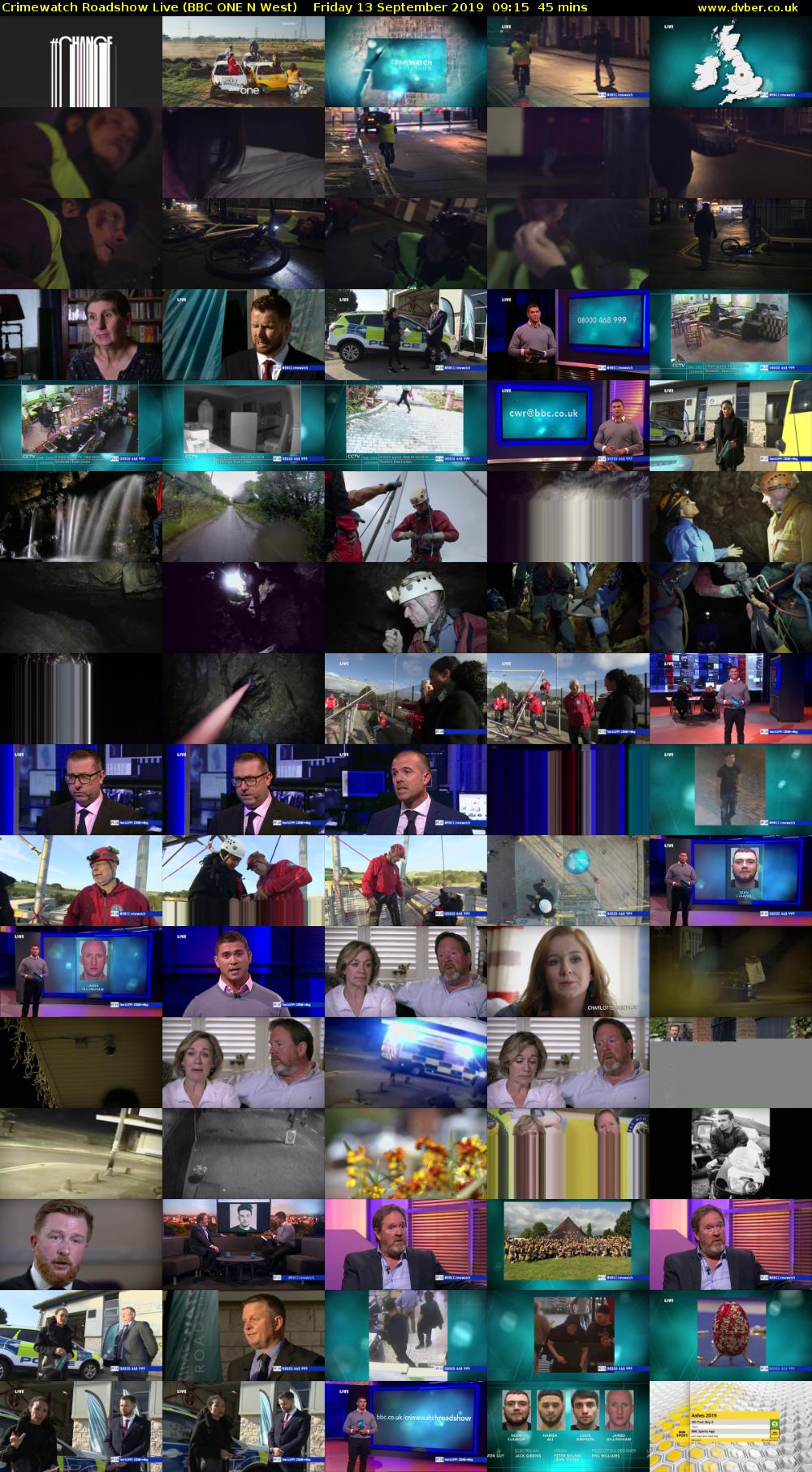 Crimewatch Roadshow Live (BBC ONE N West) Friday 13 September 2019 09:15 - 10:00