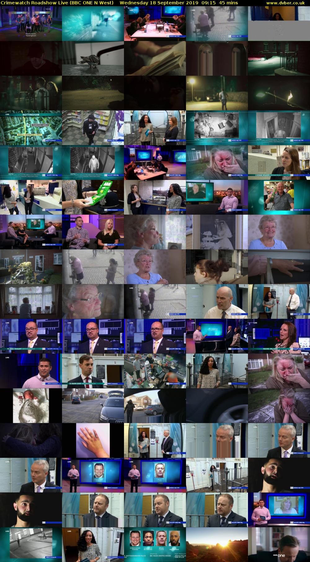 Crimewatch Roadshow Live (BBC ONE N West) Wednesday 18 September 2019 09:15 - 10:00