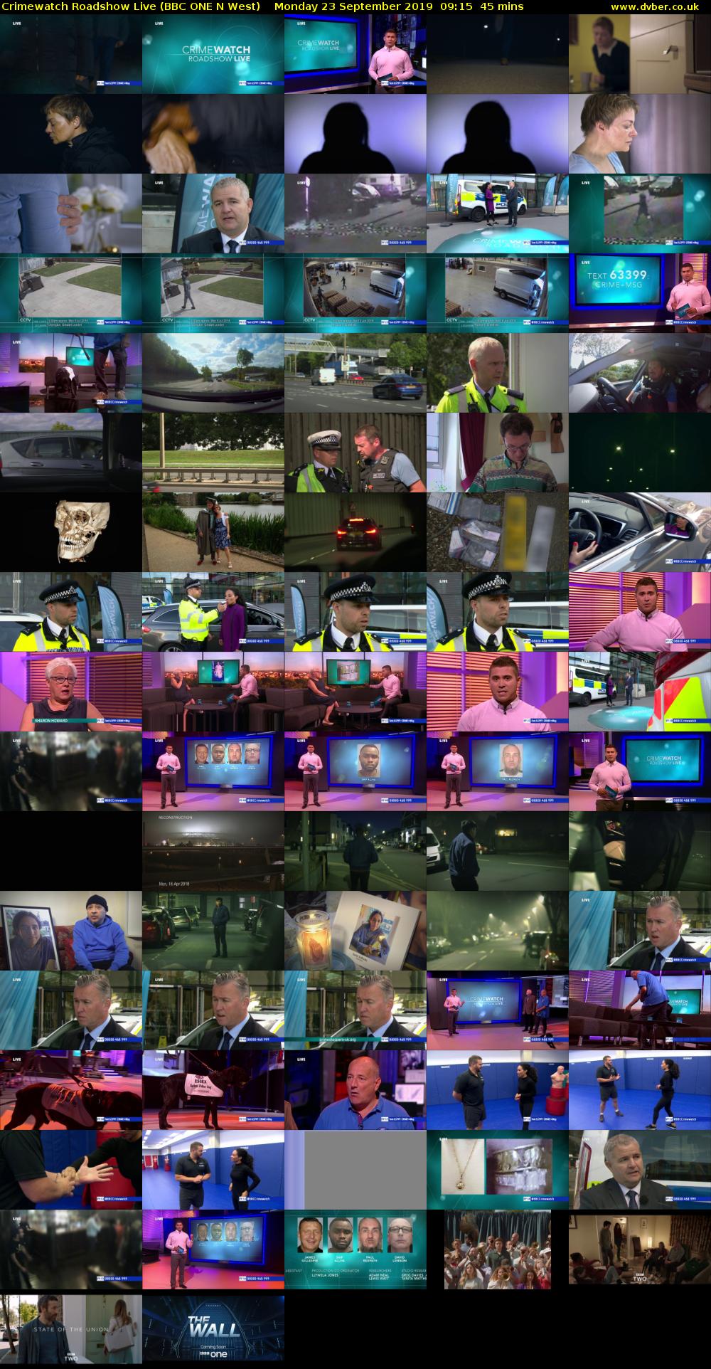 Crimewatch Roadshow Live (BBC ONE N West) Monday 23 September 2019 09:15 - 10:00