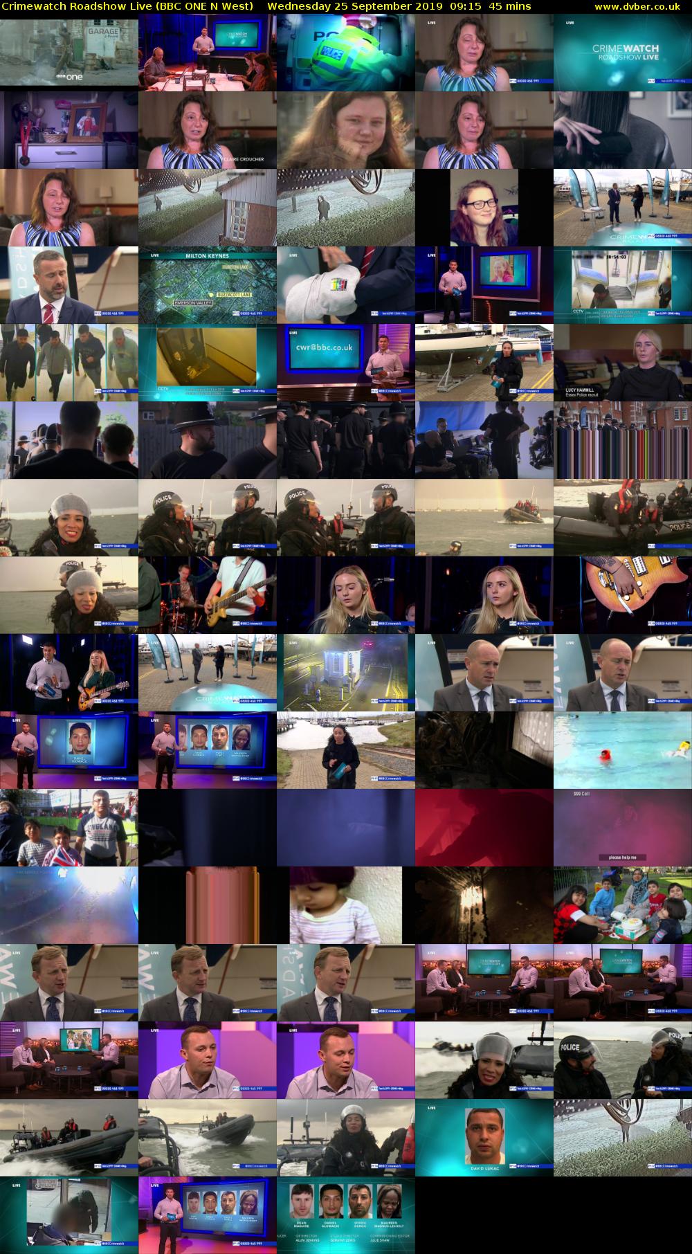 Crimewatch Roadshow Live (BBC ONE N West) Wednesday 25 September 2019 09:15 - 10:00