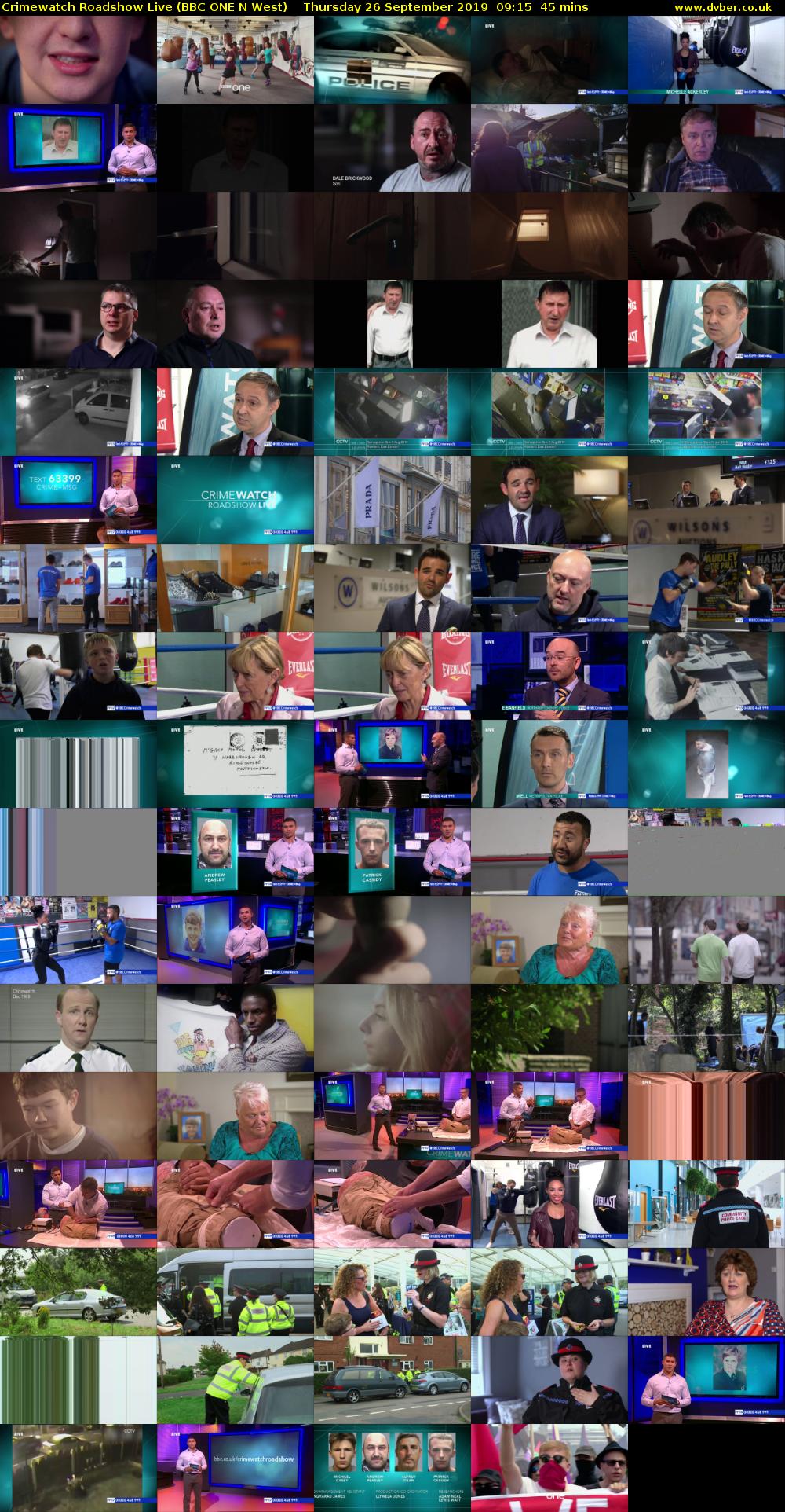 Crimewatch Roadshow Live (BBC ONE N West) Thursday 26 September 2019 09:15 - 10:00