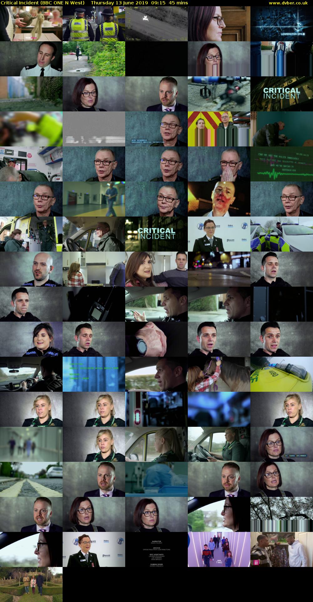 Critical Incident (BBC ONE N West) Thursday 13 June 2019 09:15 - 10:00