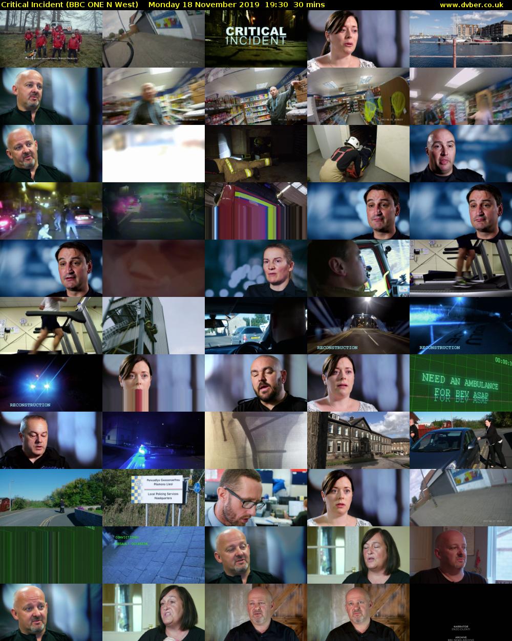 Critical Incident (BBC ONE N West) Monday 18 November 2019 19:30 - 20:00