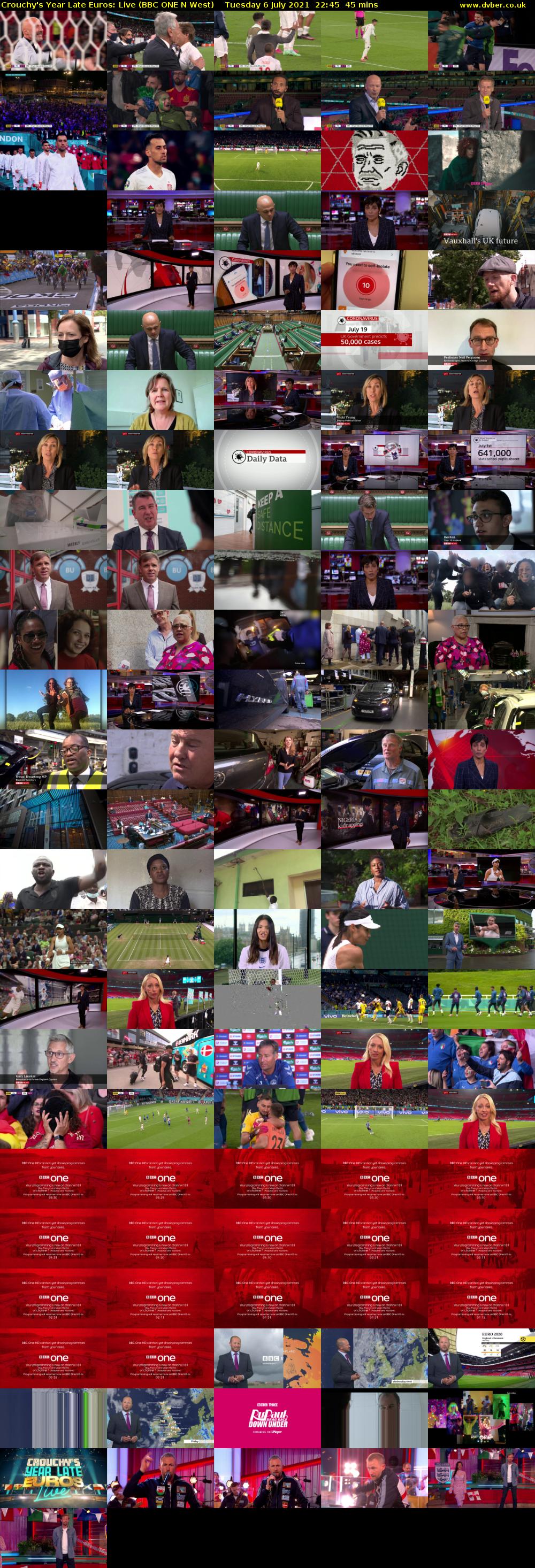 Crouchy's Year Late Euros: Live (BBC ONE N West) Tuesday 6 July 2021 22:45 - 23:30
