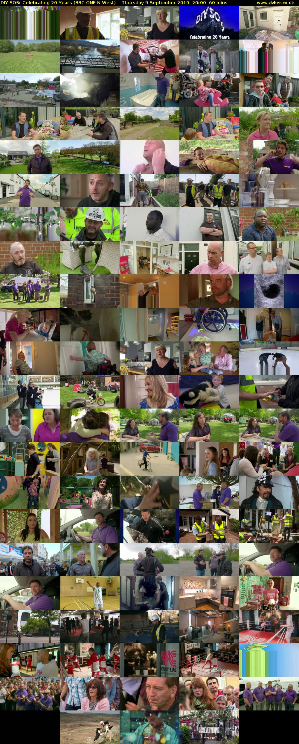 DIY SOS: Celebrating 20 Years (BBC ONE N West) Thursday 5 September 2019 20:00 - 21:00