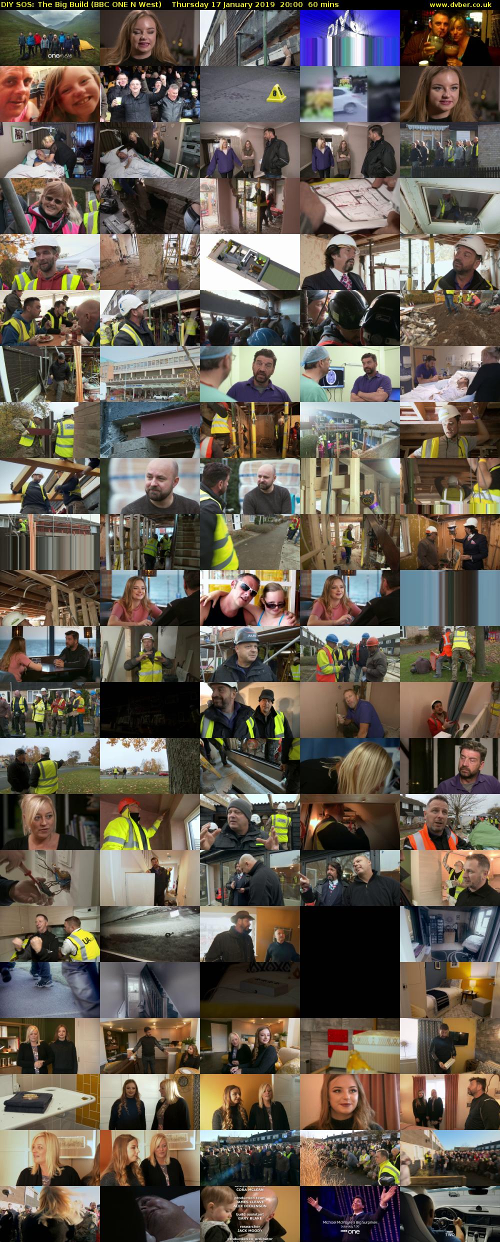 DIY SOS: The Big Build (BBC ONE N West) Thursday 17 January 2019 20:00 - 21:00
