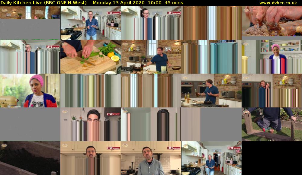 Daily Kitchen Live (BBC ONE N West) Monday 13 April 2020 10:00 - 10:45