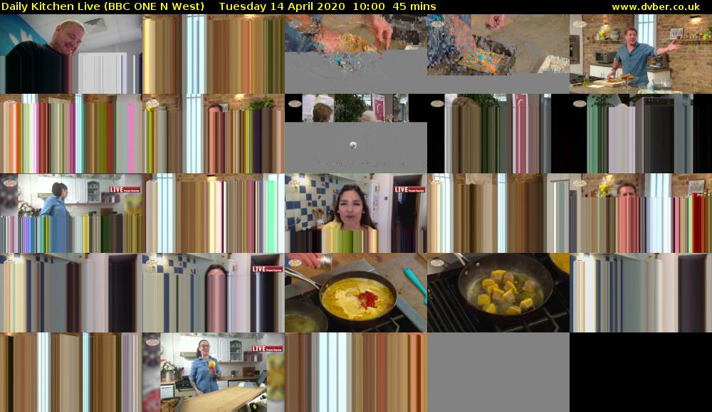 Daily Kitchen Live (BBC ONE N West) Tuesday 14 April 2020 10:00 - 10:45