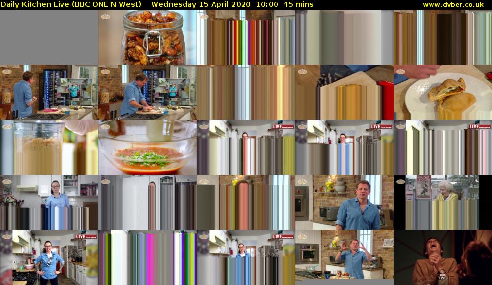Daily Kitchen Live (BBC ONE N West) Wednesday 15 April 2020 10:00 - 10:45