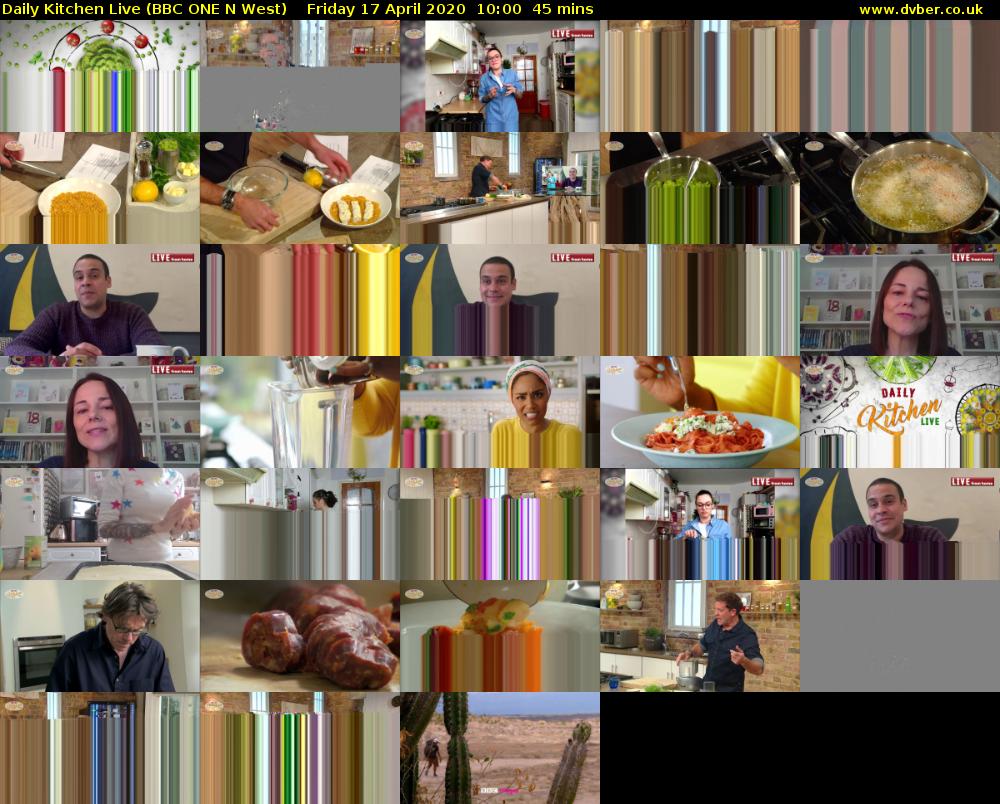Daily Kitchen Live (BBC ONE N West) Friday 17 April 2020 10:00 - 10:45