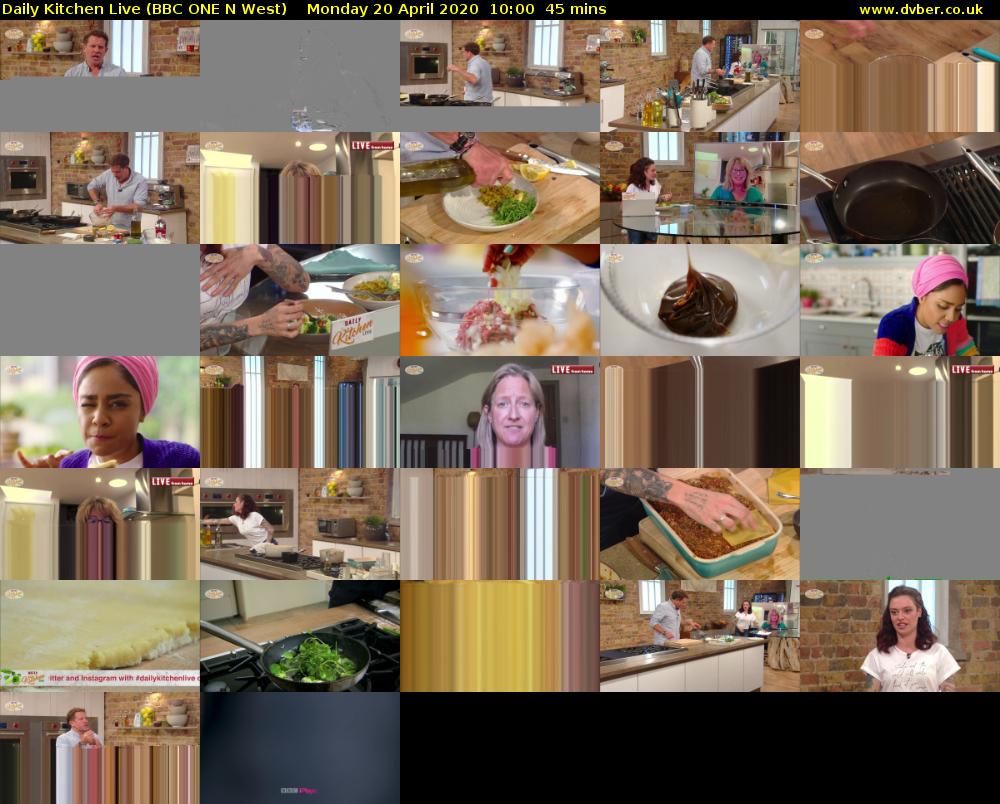 Daily Kitchen Live (BBC ONE N West) Monday 20 April 2020 10:00 - 10:45