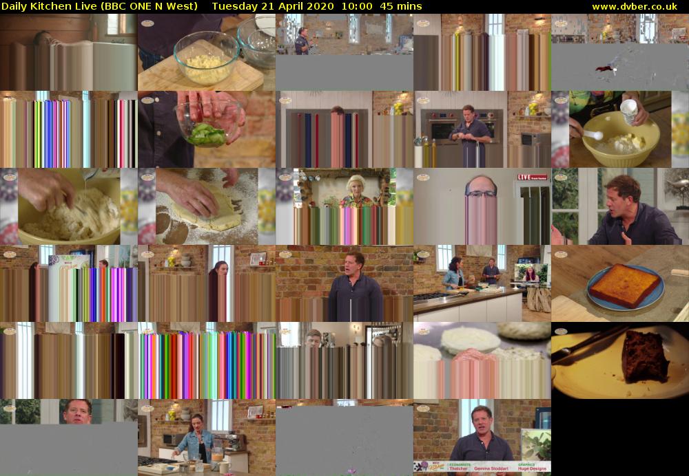 Daily Kitchen Live (BBC ONE N West) Tuesday 21 April 2020 10:00 - 10:45