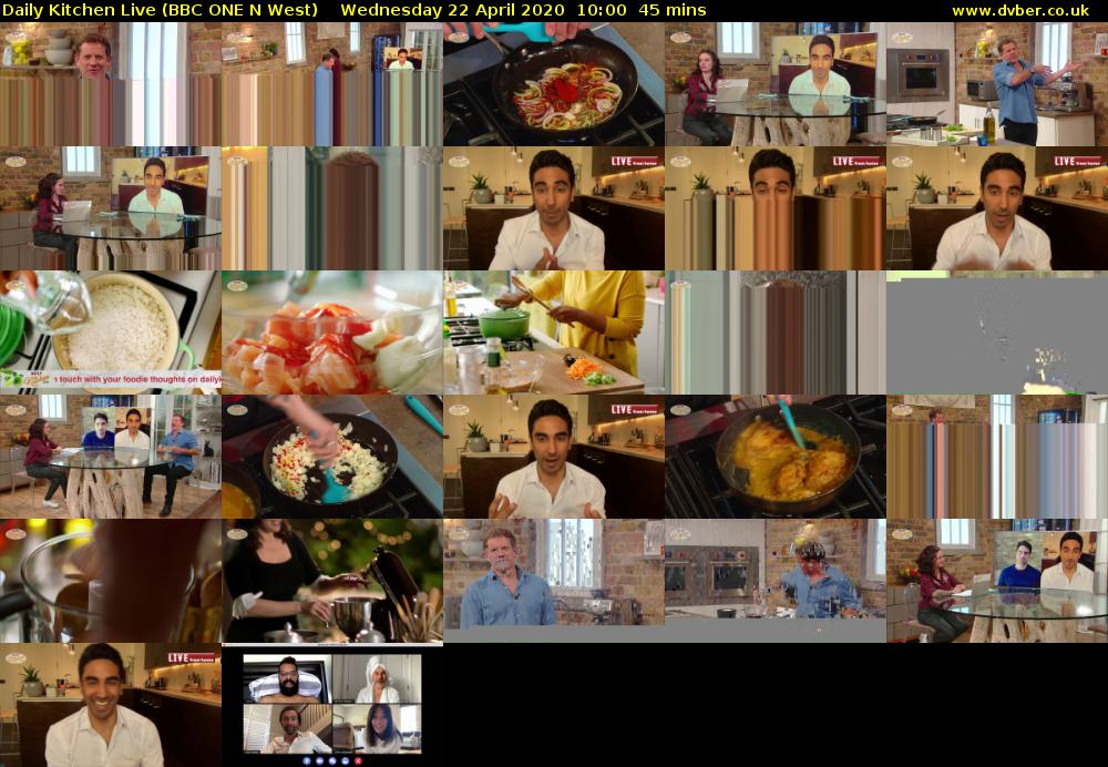 Daily Kitchen Live (BBC ONE N West) Wednesday 22 April 2020 10:00 - 10:45