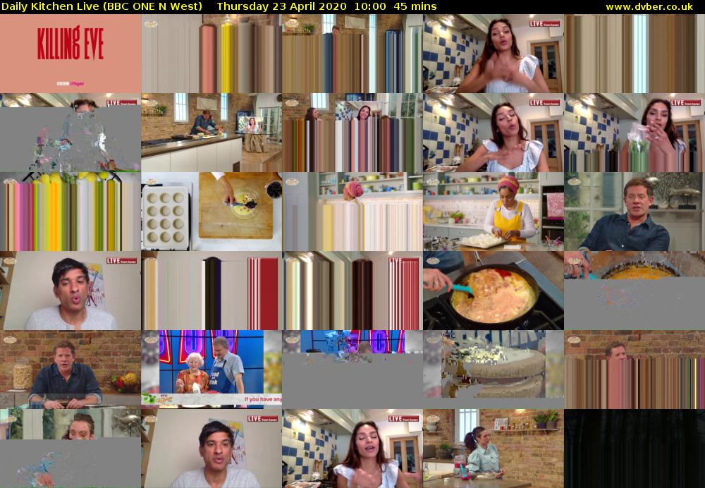 Daily Kitchen Live (BBC ONE N West) Thursday 23 April 2020 10:00 - 10:45