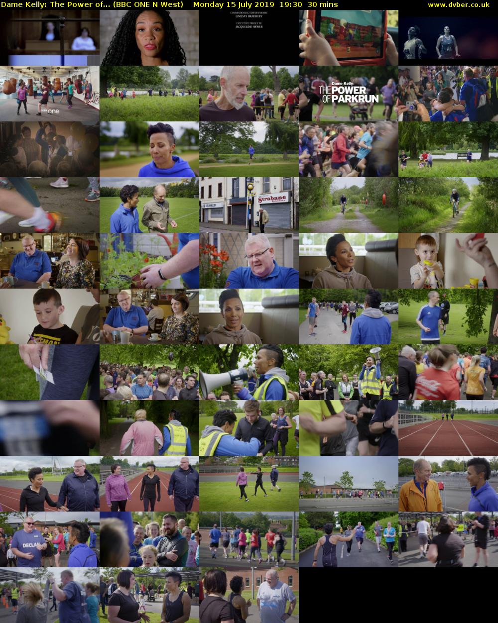 Dame Kelly: The Power of... (BBC ONE N West) Monday 15 July 2019 19:30 - 20:00