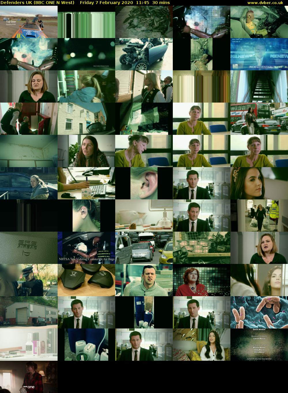 Defenders UK (BBC ONE N West) Friday 7 February 2020 11:45 - 12:15