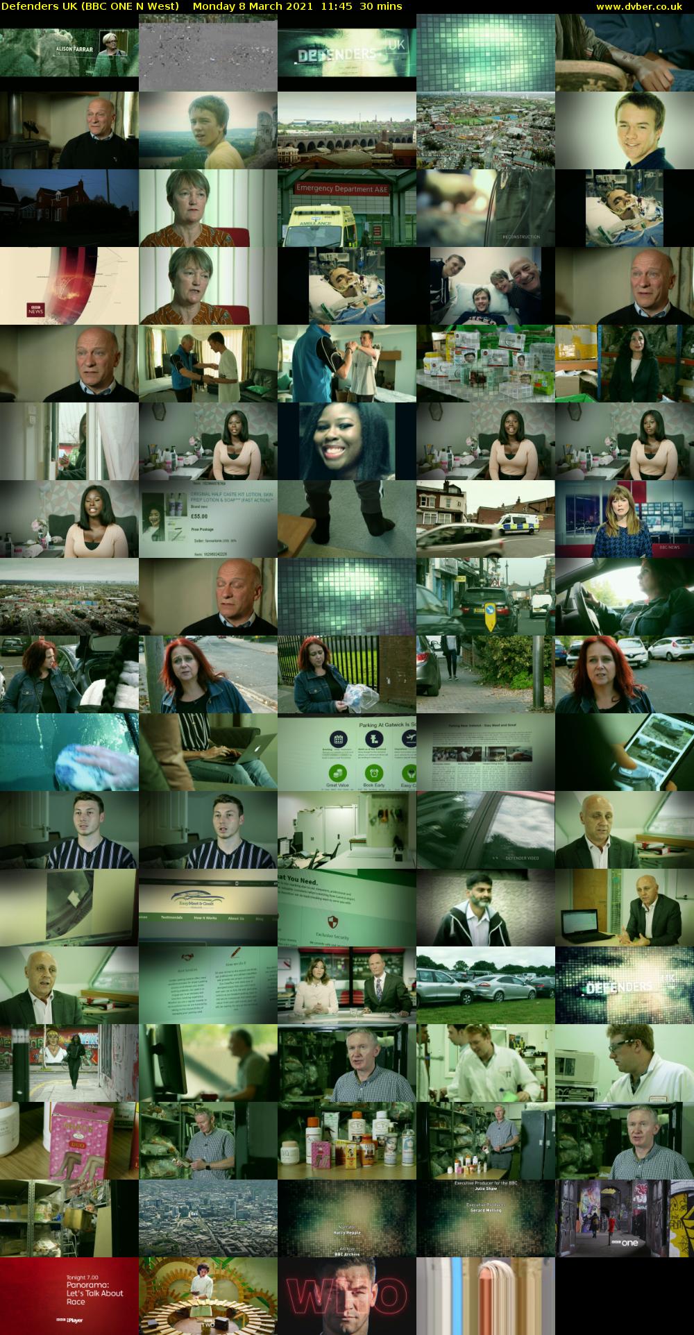 Defenders UK (BBC ONE N West) Monday 8 March 2021 11:45 - 12:15