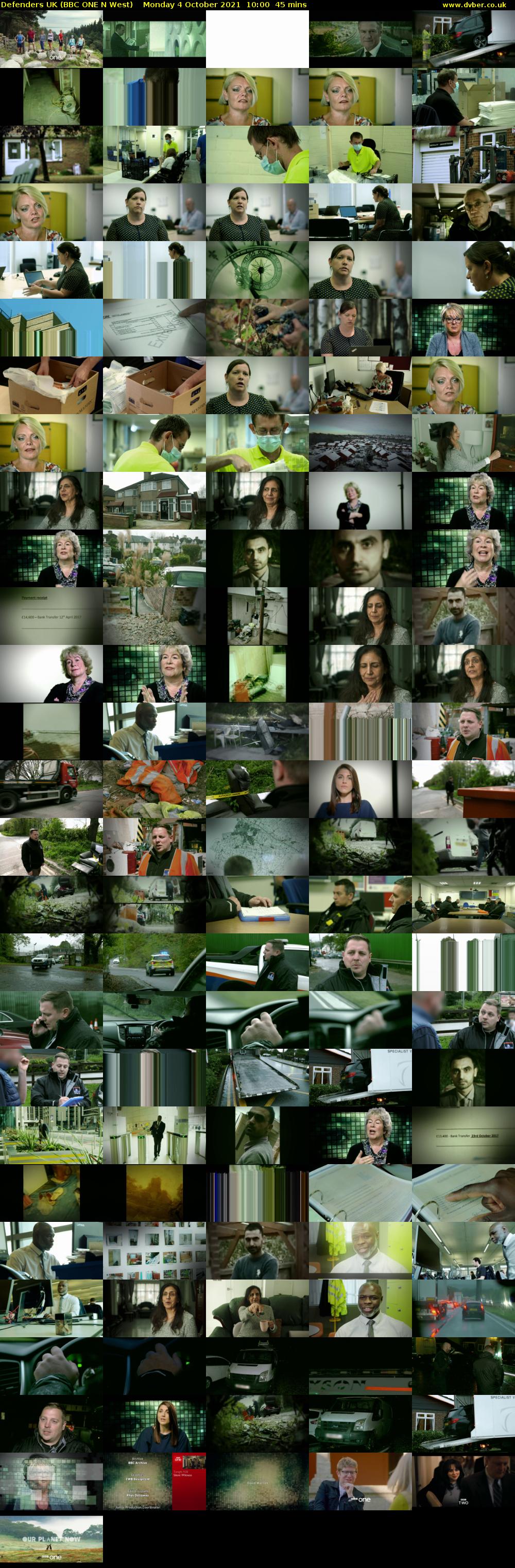 Defenders UK (BBC ONE N West) Monday 4 October 2021 10:00 - 10:45