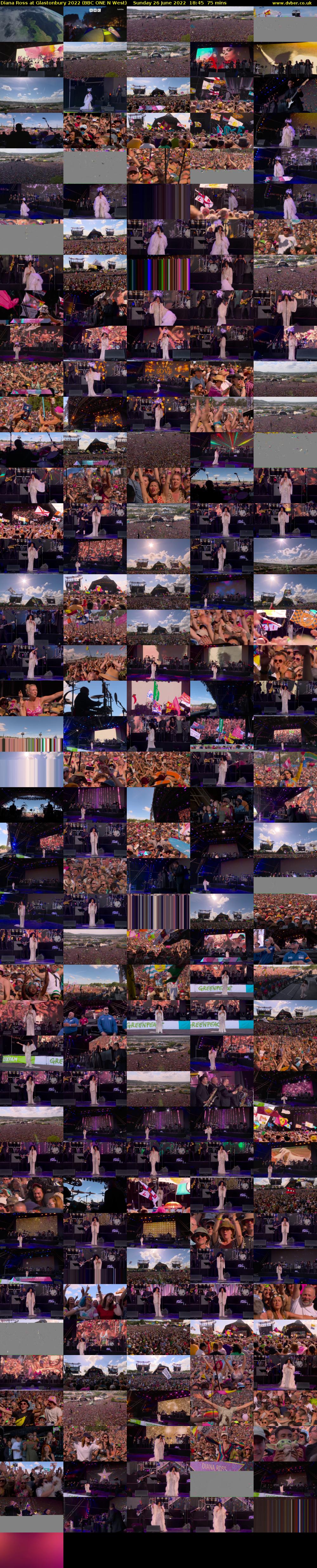 Diana Ross at Glastonbury 2022 (BBC ONE N West) Sunday 26 June 2022 18:45 - 20:00