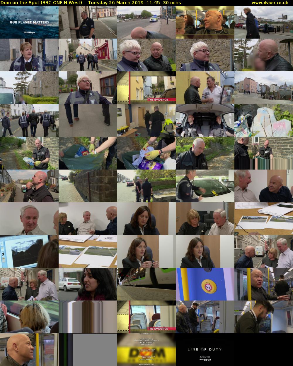 Dom on the Spot (BBC ONE N West) Tuesday 26 March 2019 11:45 - 12:15