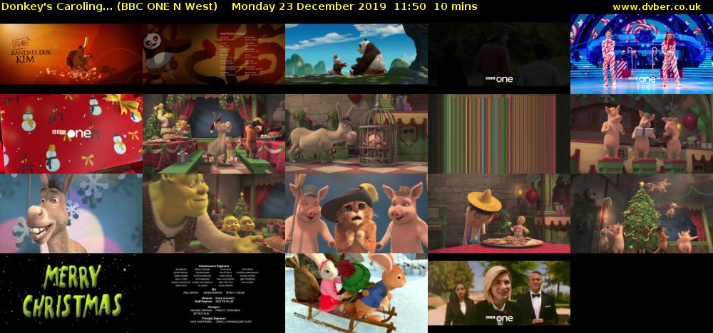 Donkey's Caroling... (BBC ONE N West) Monday 23 December 2019 11:50 - 12:00