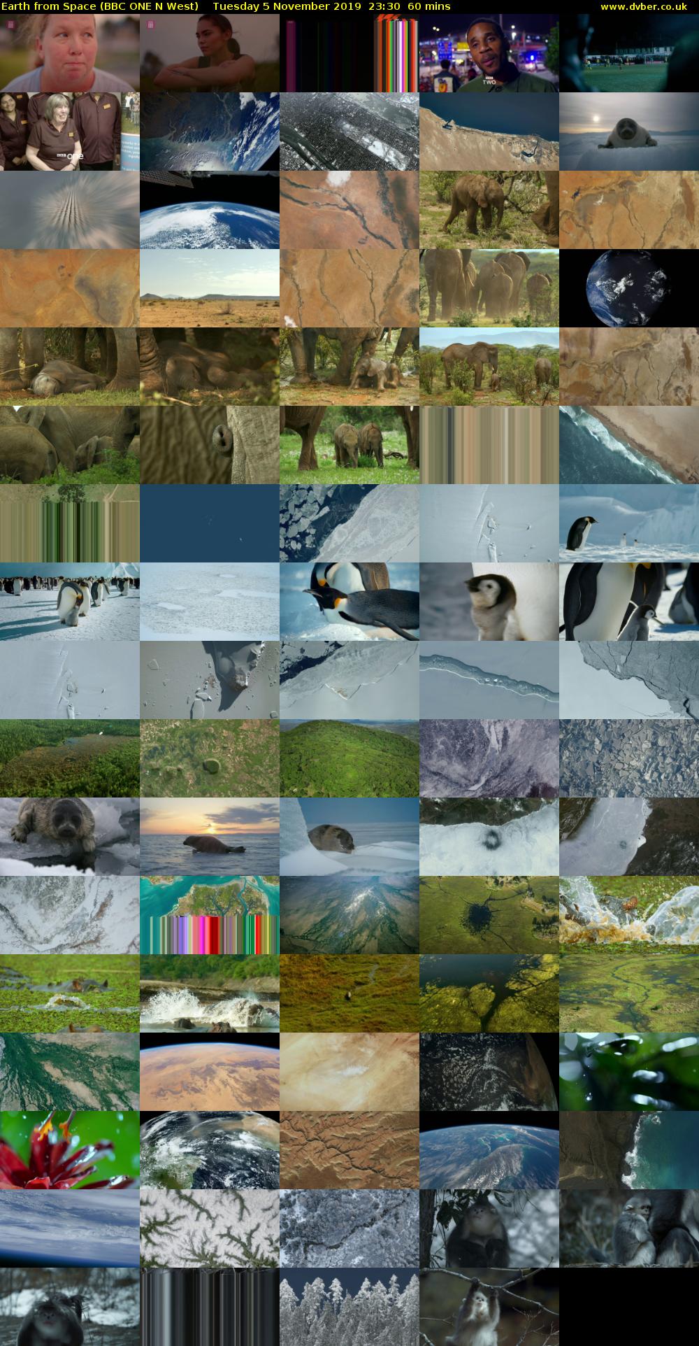 Earth from Space (BBC ONE N West) Tuesday 5 November 2019 23:30 - 00:30