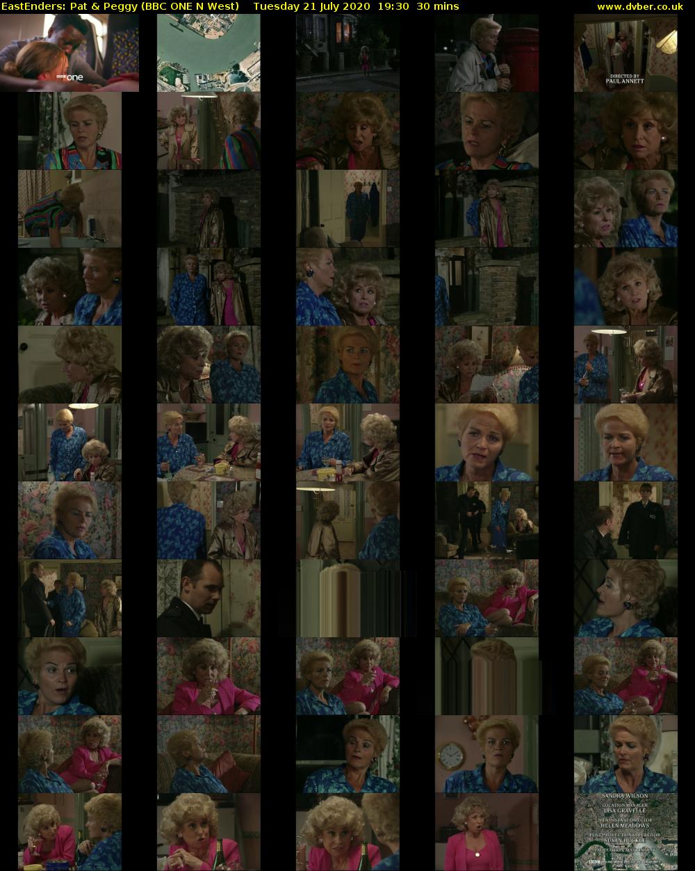 EastEnders: Pat & Peggy (BBC ONE N West) Tuesday 21 July 2020 19:30 - 20:00