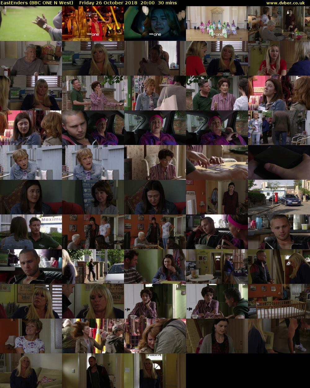 EastEnders (BBC ONE N West) Friday 26 October 2018 20:00 - 20:30